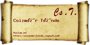 Csizmár Tünde névjegykártya